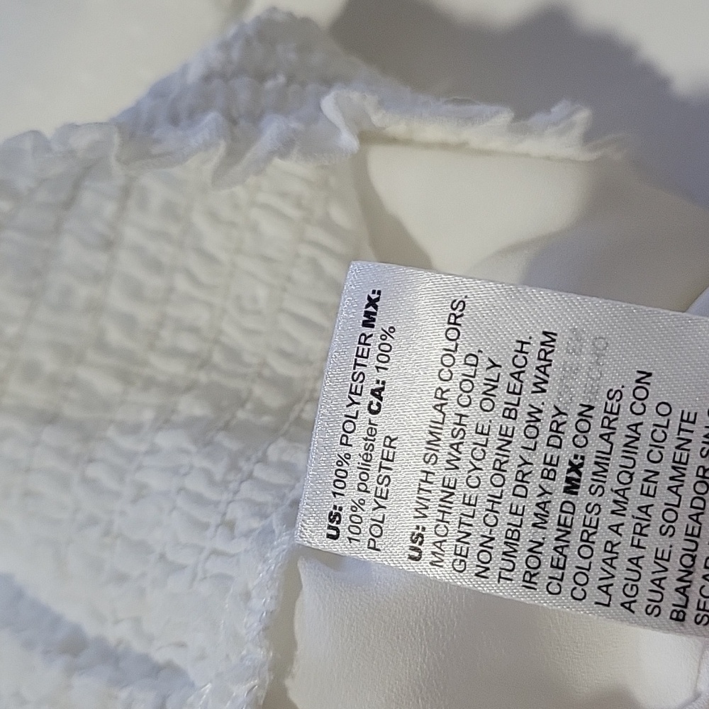 White House Black Market Ivory White Boho Blouse with Floral Embroidery S - Picture 16 of 16